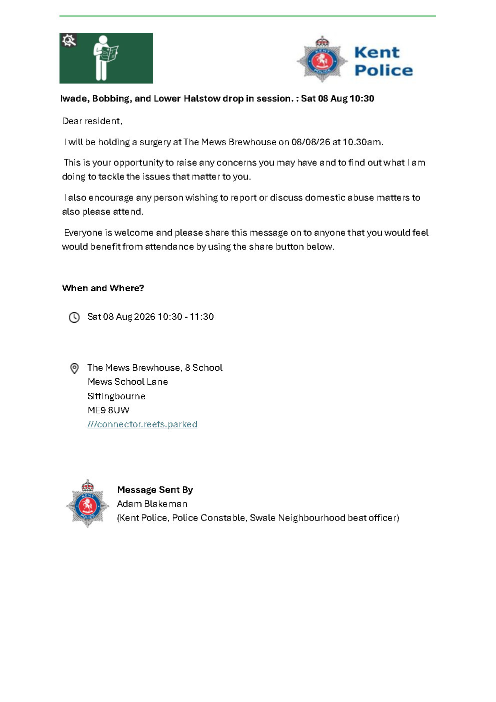Iwade Parish Council Drop in Surgeries