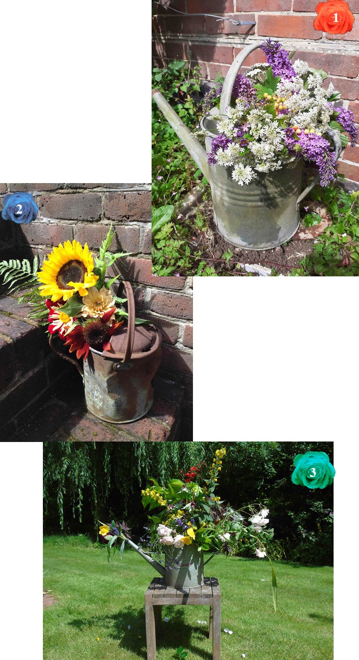 West Meon Garden Club FLOWER ARRANGEMENT - in a watering can