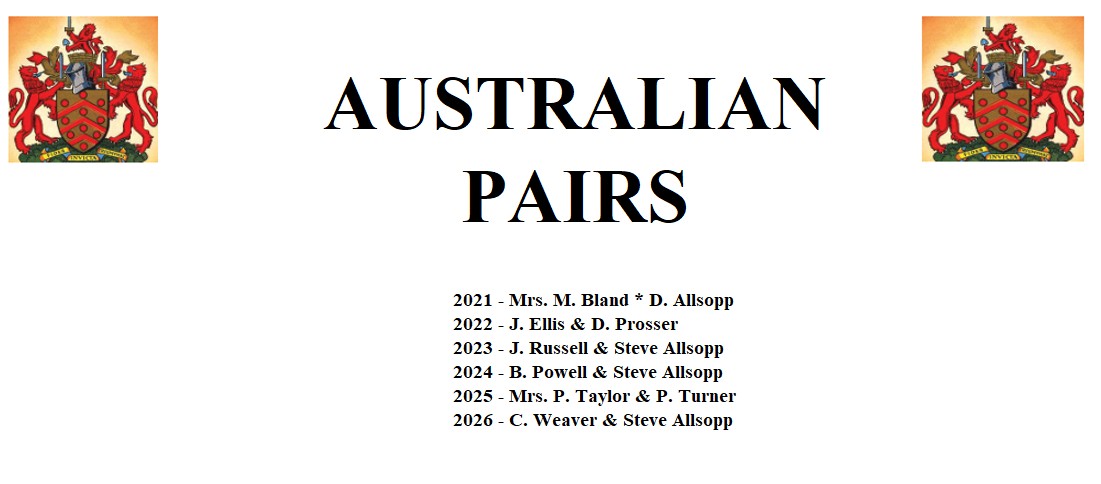 Gloucester City Bowls Club Aussie Pairs