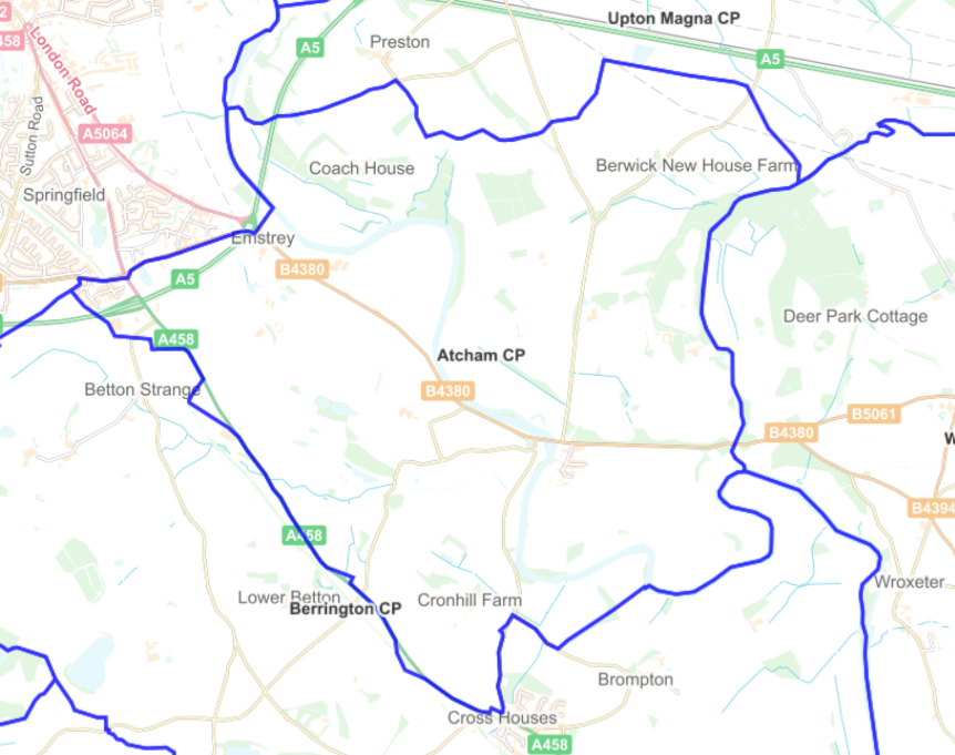 Atcham Parish Council Parish Council map