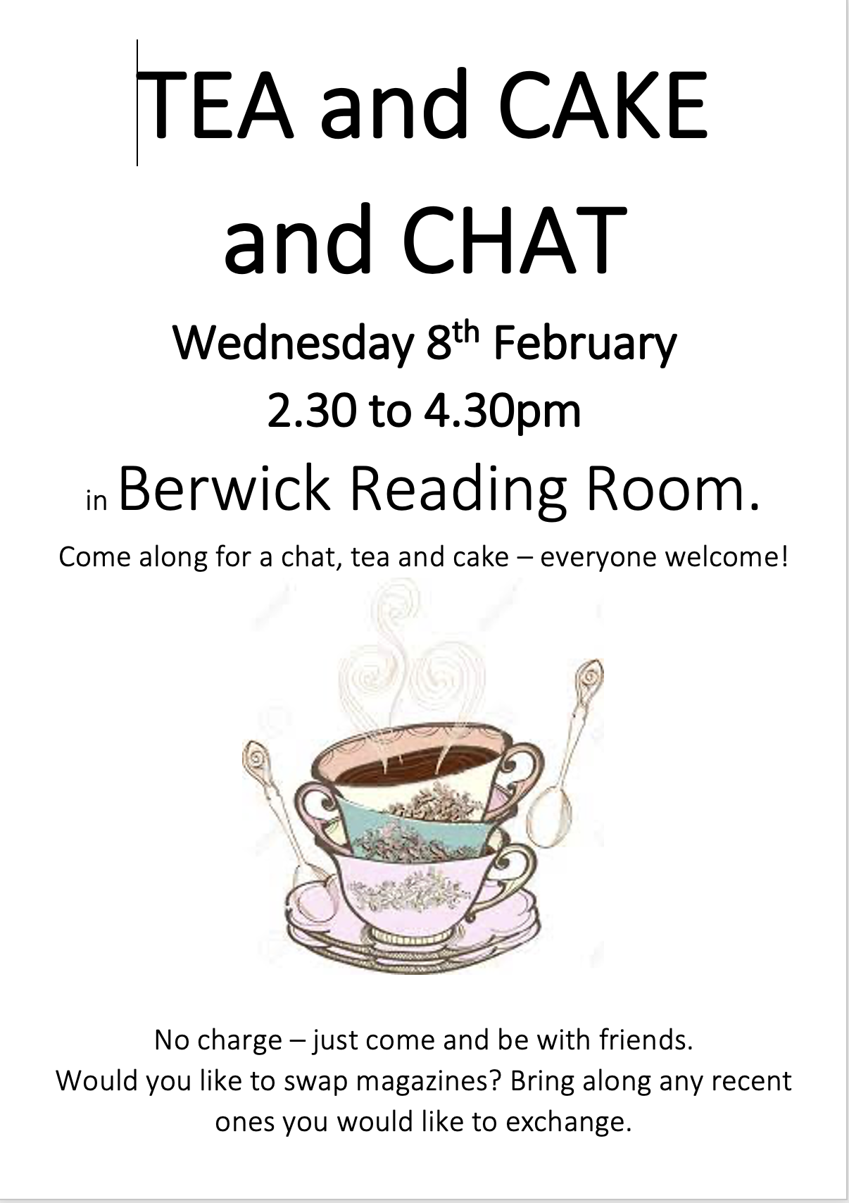Berwick St James Parish Coffee Morning Wednesday 8th February 23
