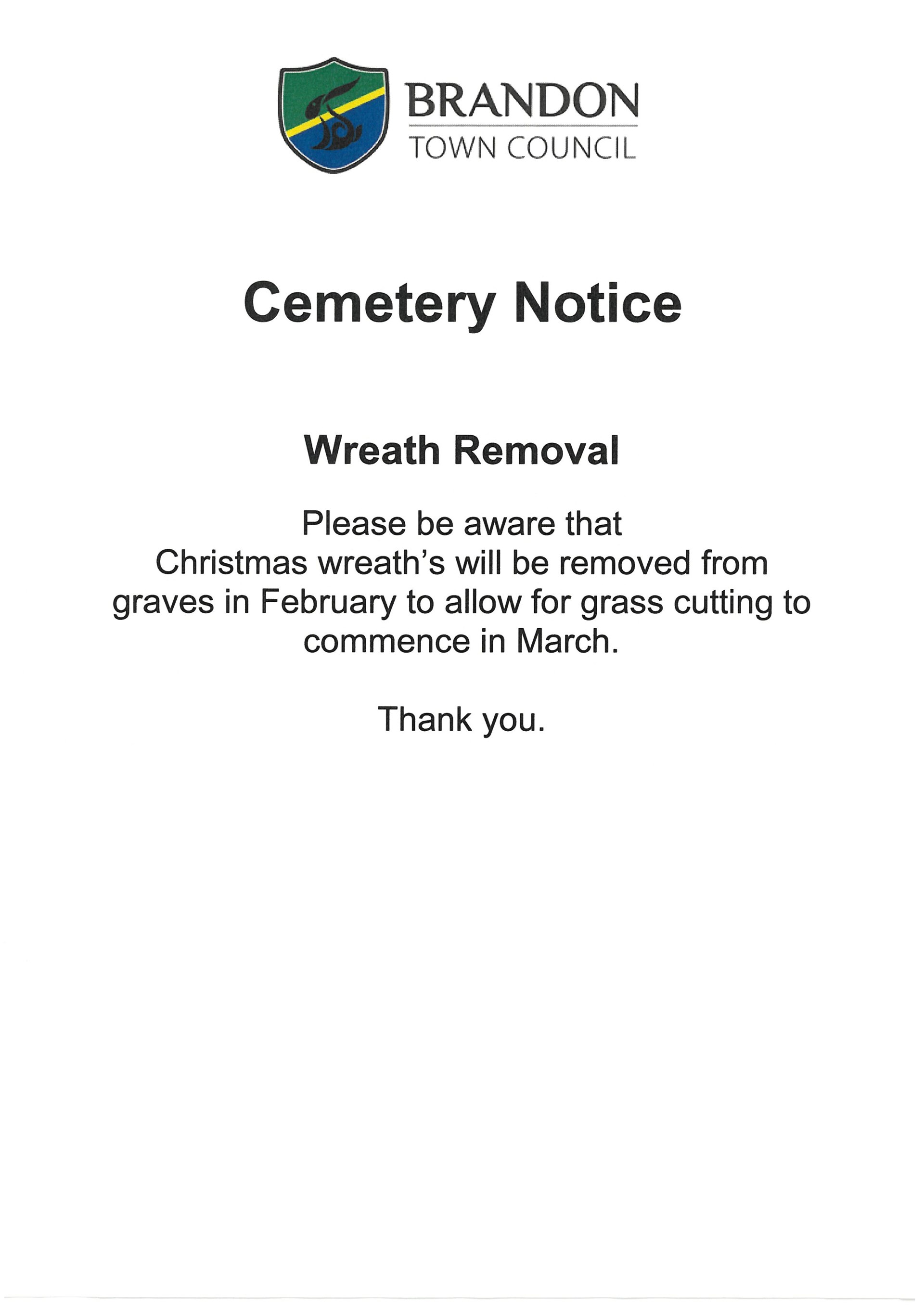 Brandon Town Council Cemetery and Churchyard