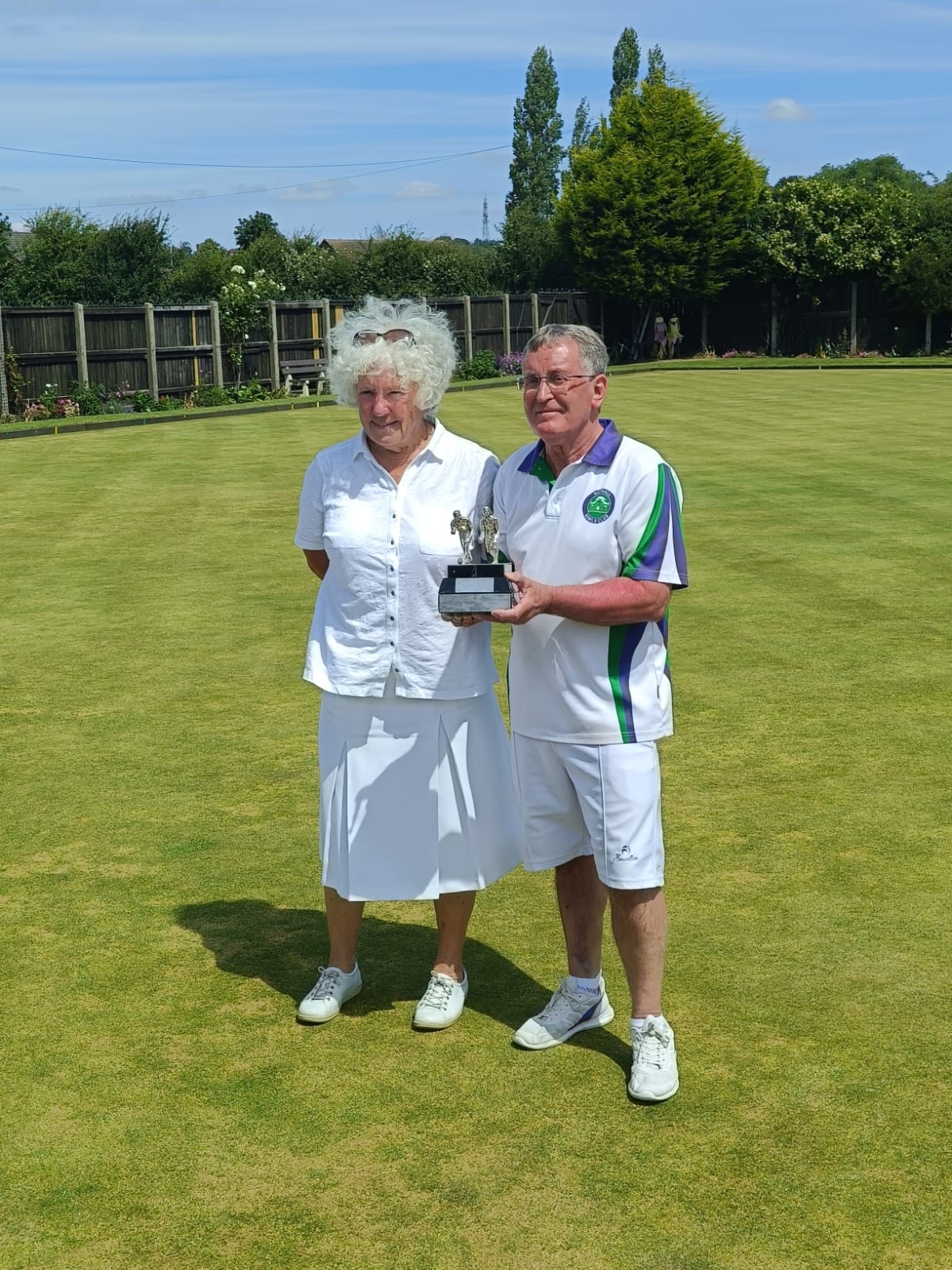 Kevin Broadley and his partner, Anne Duckworth from East Bridgford, in the senior mixed pairs, Adlington Dawson.