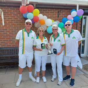 25/ Winners Chris Wright and Elaine Wulcko winners of the Drawn pairs and Finalists John Hastings and Dave Warner