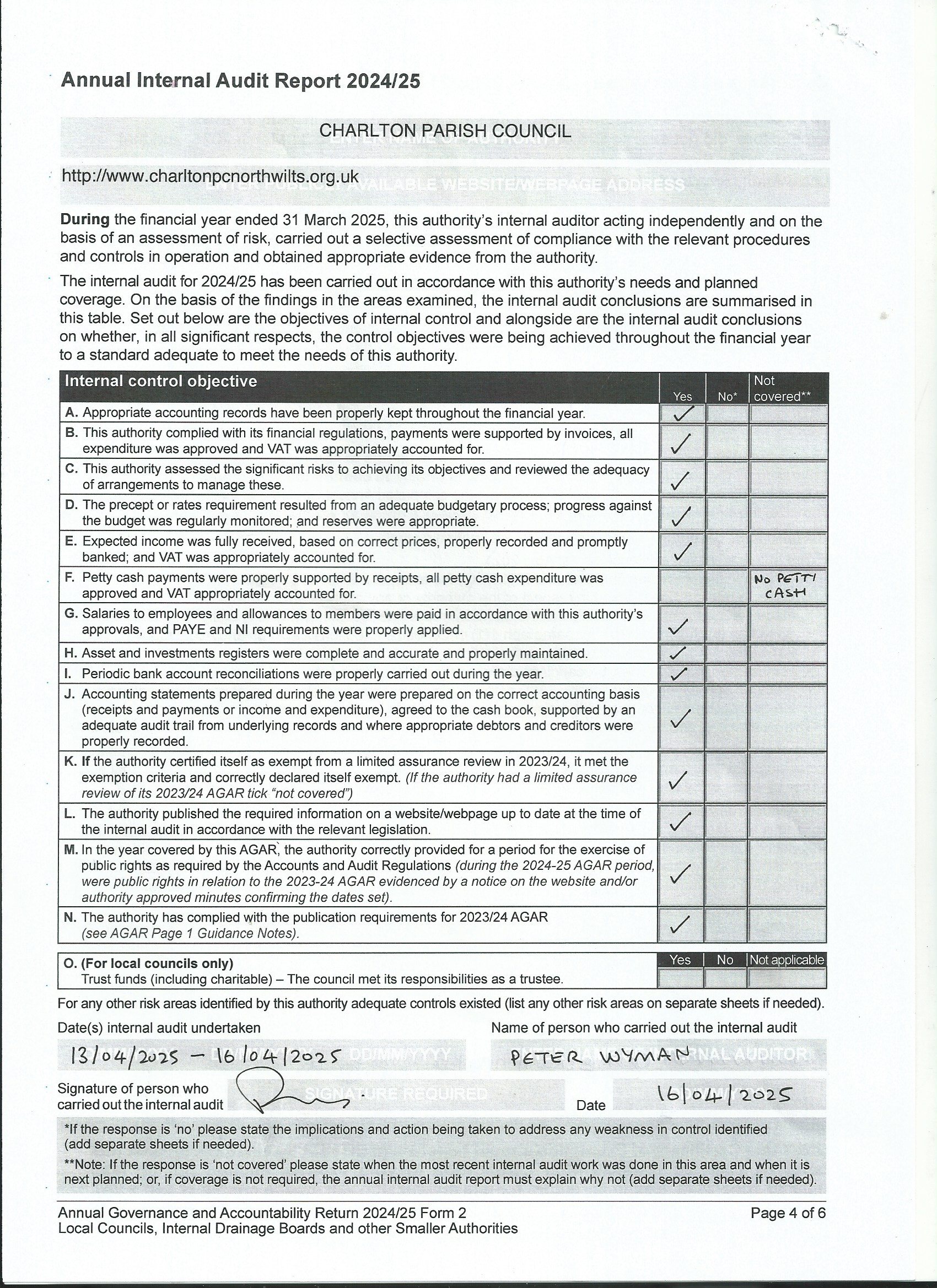 Charlton Parish Council 2024-25