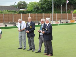 President Alan hands over the green to President William Greenway of Worcester BA