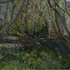 Bluebell Wood, textile by Claire Turner