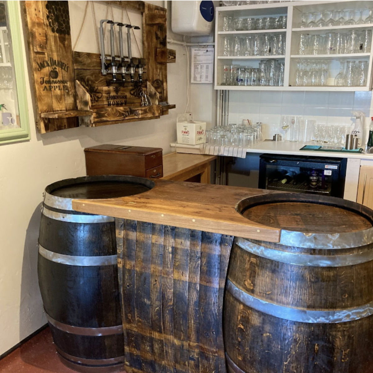 Separate Bar Area With Glasses to hire privately   £10 a session