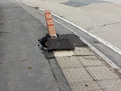Damage to safety bollards