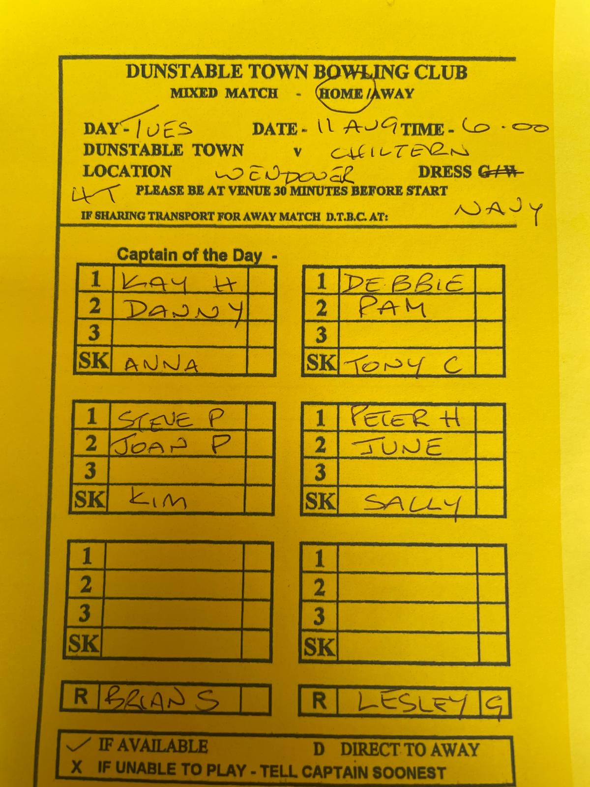Home to Wendover 11th Aug 6.00pm
