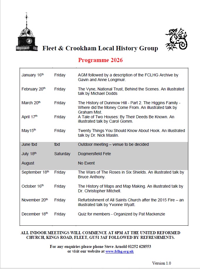 Fleet and Crookham Local History Group Talks