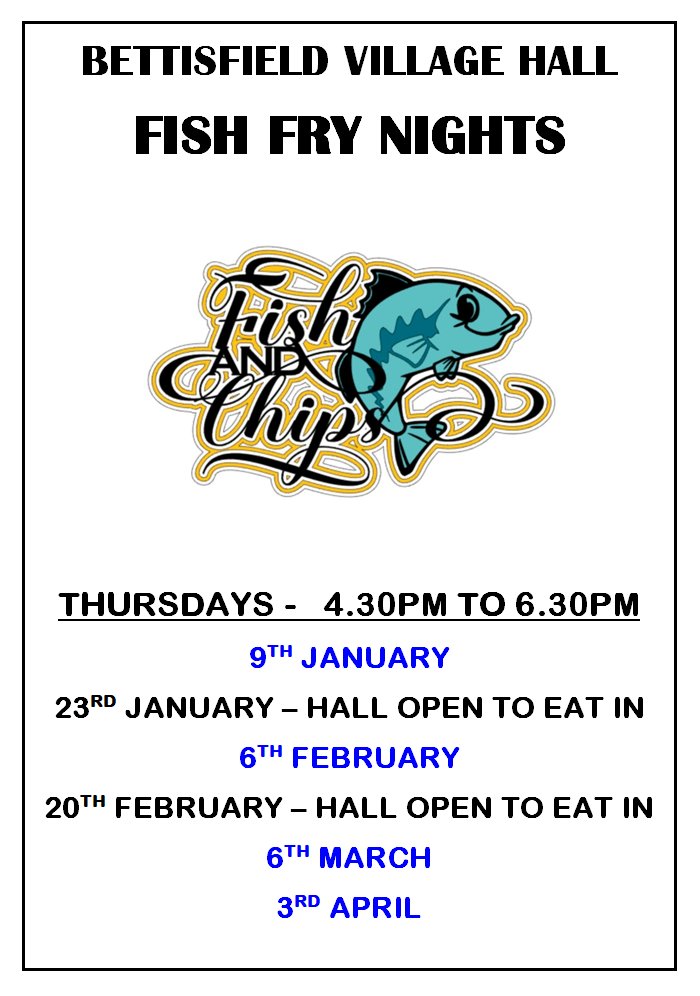 Bettisfield Village Hall Community Association Fish Fry