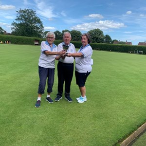 Trophy presented to June and Karen by Ken Norris