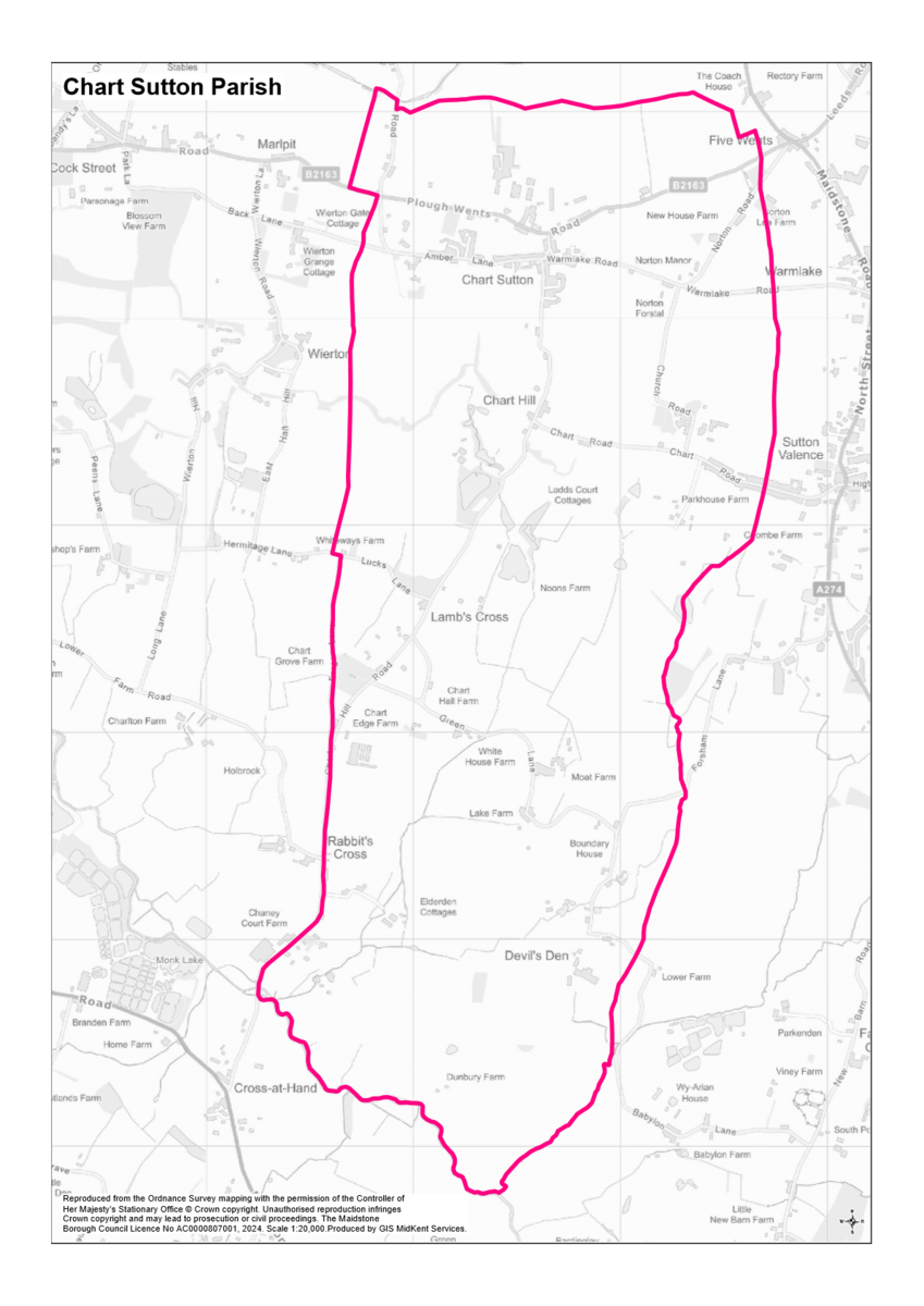 Chart Sutton Parish Council Parish boundary map