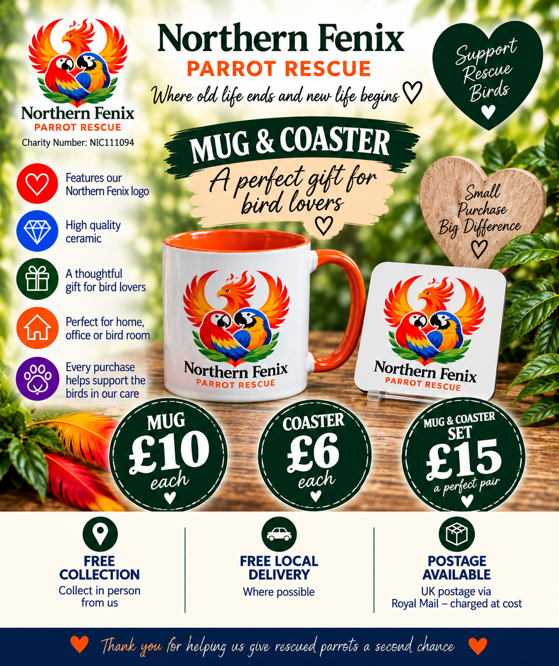 Northern Fenix Mug & Coaster — Mug £10 | Coaster £6 | Set £15