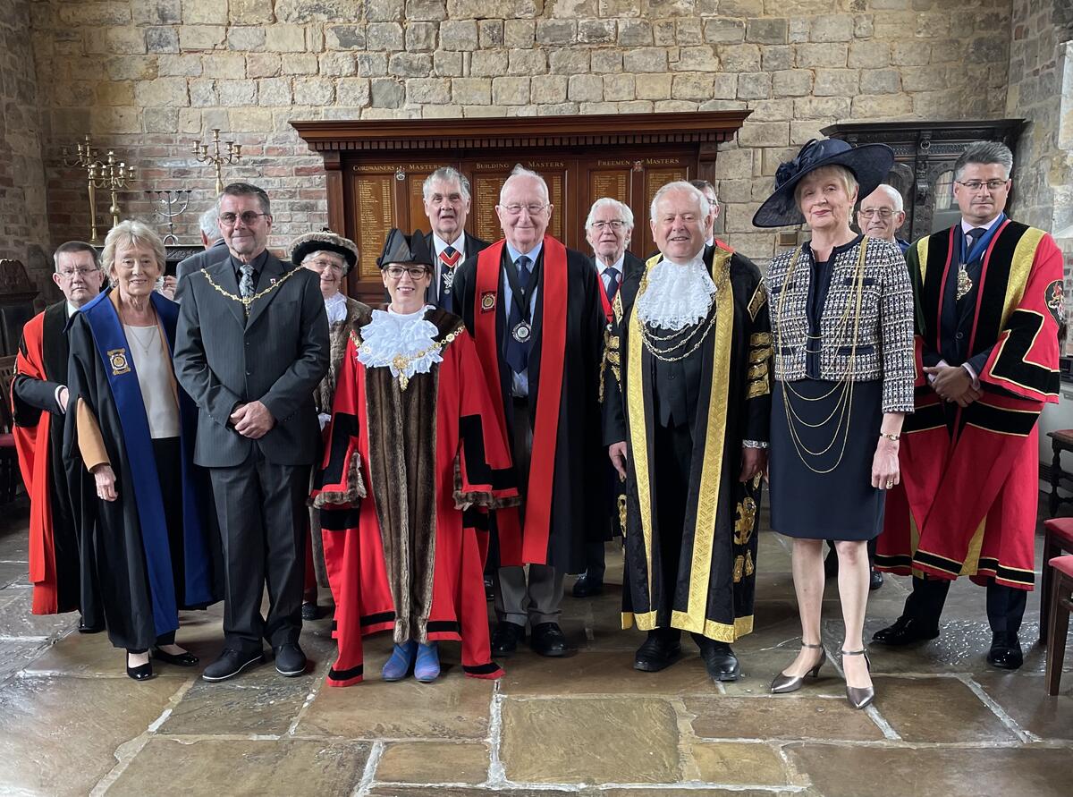 Master John Jefferson in the Bedern with the Lord Mayor and Lady Mayoress of York, the Sheriff of York and her Consort, other Guild members from York and Richmond and fellow Scriveners