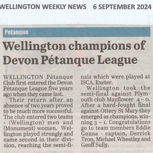 Wellington Pétanque Club Press Cuttings 2024