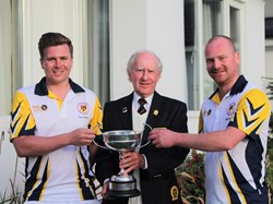 Cameron Cup winners Sam & Jake Roberts with President John Newland