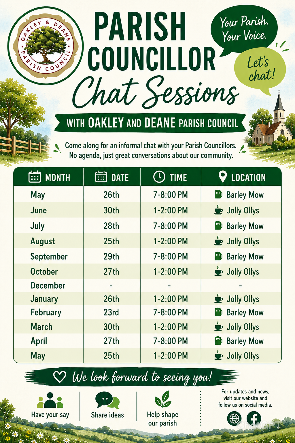 Oakley & Deane Parish Council Home