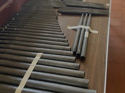 Pipes laid out during the cleaning