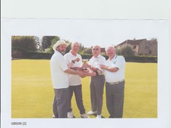 Drawn Pairs winners Jonny Abbott & Bruce Acock on left with runners up Dave Edwards & John Mitchell