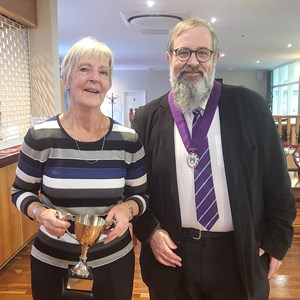 Ladies 2 Wood Singles Winner - April Mitchell