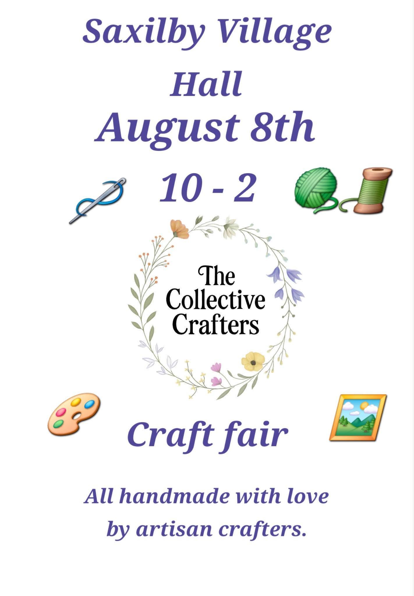 Saxilby Village Hall Saturday 8th August - Craft Fair