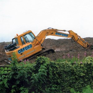 Excavator and bulldozer at work August 2007