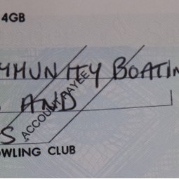 Actual cheque presented