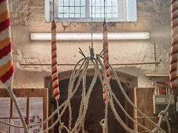 The ringing chamber, with the bell ropes ready