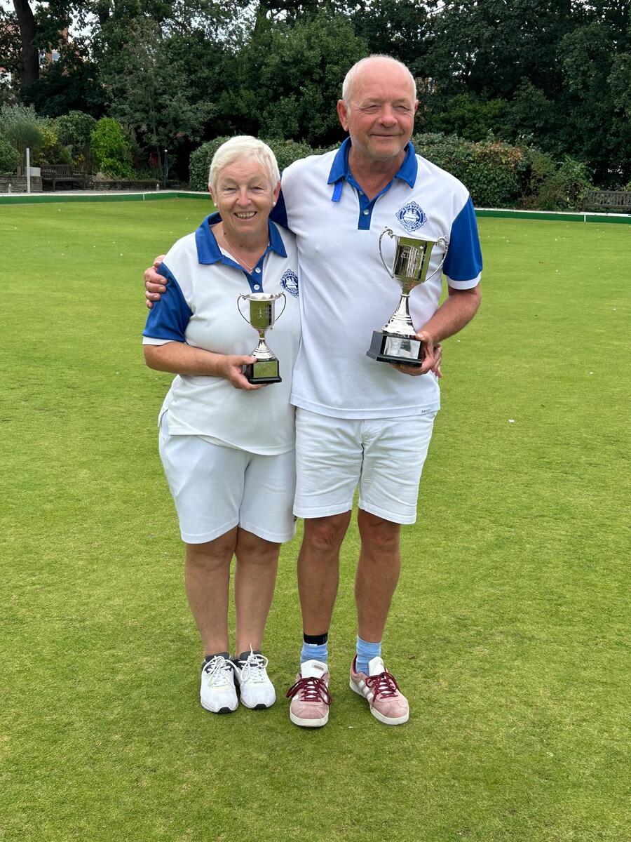 Club Singles winner Stan Truckell and runner up, Maggie Porter