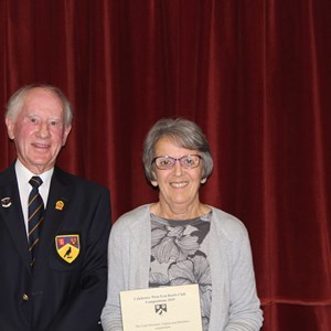 President John Newland with Mary Baron Trophy runners up Jenny Lang & Ann Wright (not present)