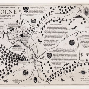 This Map Illustrating the History of Selborne, is erected for the benefit of all by the Selborne Coronation Committee, 2 June 1953.