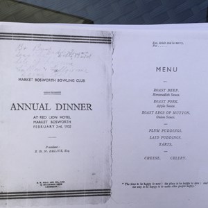 1932 Annual Dinner menu