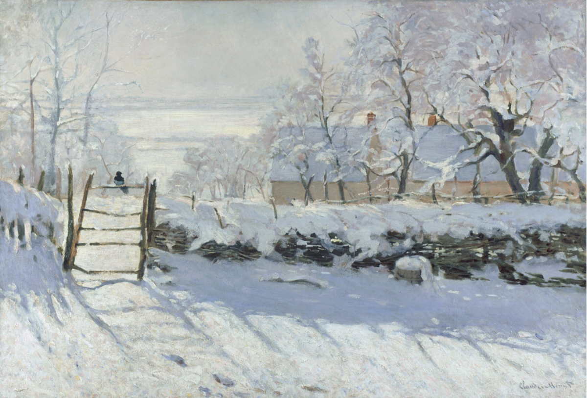 The Magpie, 1869, oil on canvas, Claude Monet, Musee d’Orsay, Paris