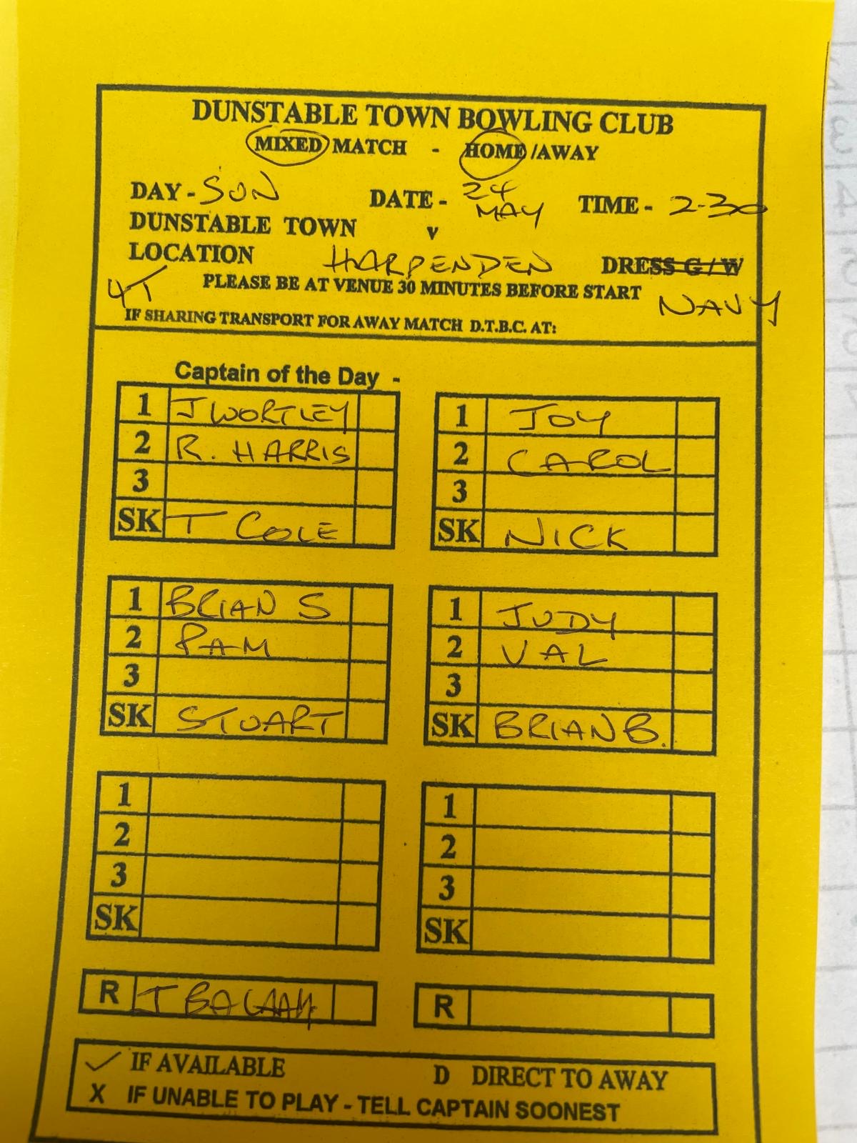 24/5/26 Home v Harpenden 2.30pm