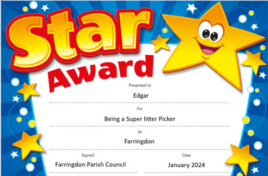 Farringdon Parish Council Hampshire Star of the Month