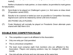 Swindon and District Women's Bowls Association Rules 2025