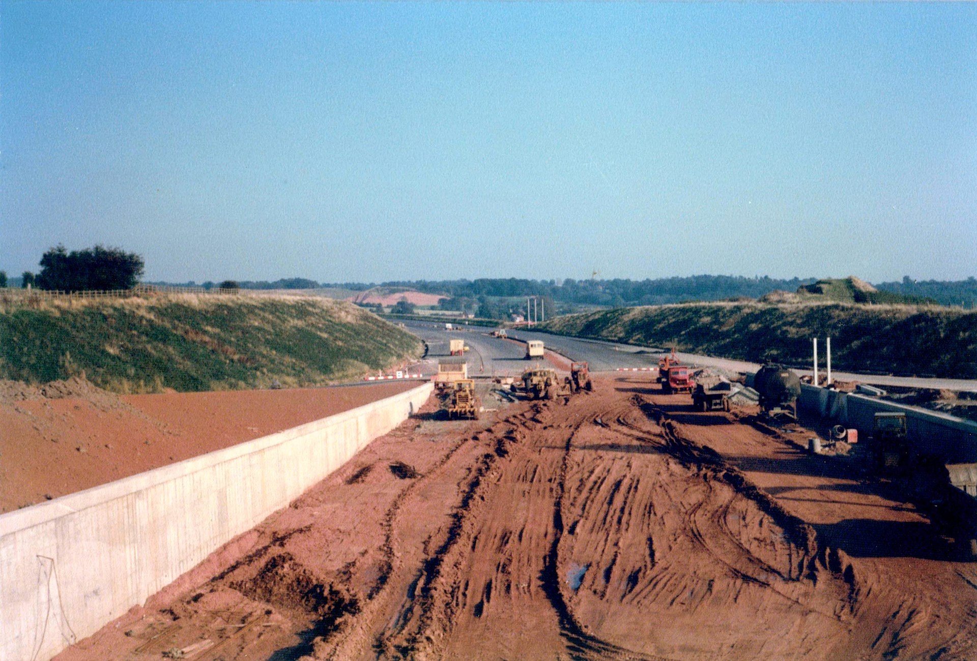 Construction of the slip road towards junction 2.  Photo copyright Charlie Bateman