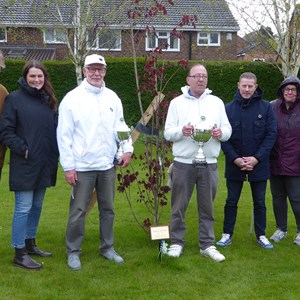 With Dave's family in from of his memorial tree