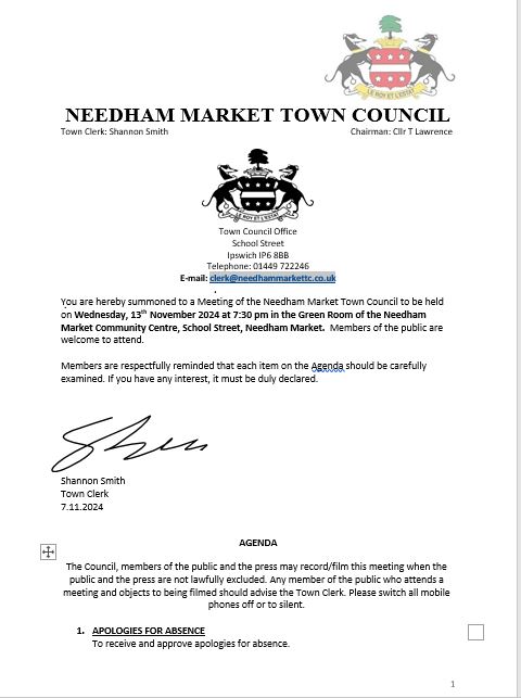 Needham Market Town Council Home