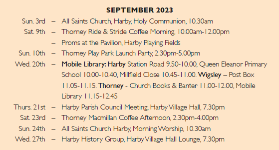 Harby Parish Council (Nottinghamshire) Diary