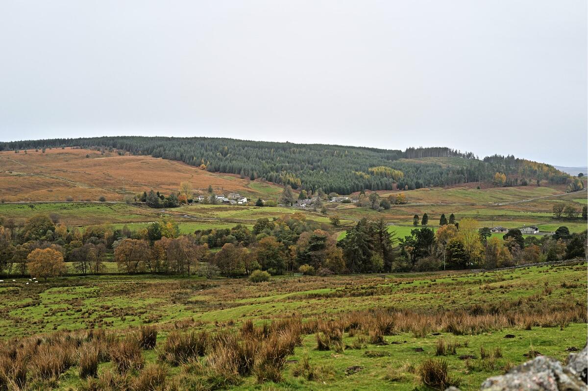 The parish of Falstone looking towards Stannersburn, from the Donkleywood Road