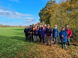 Autumn colours, sunshine and very happy walkers enjoying their ramble. ©BT