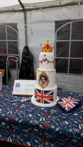 Jubilee cake commissioned by Ovington Community Group & funded by Bed & Chair Centre, Prudhoe & Lathe Jackson Tiling