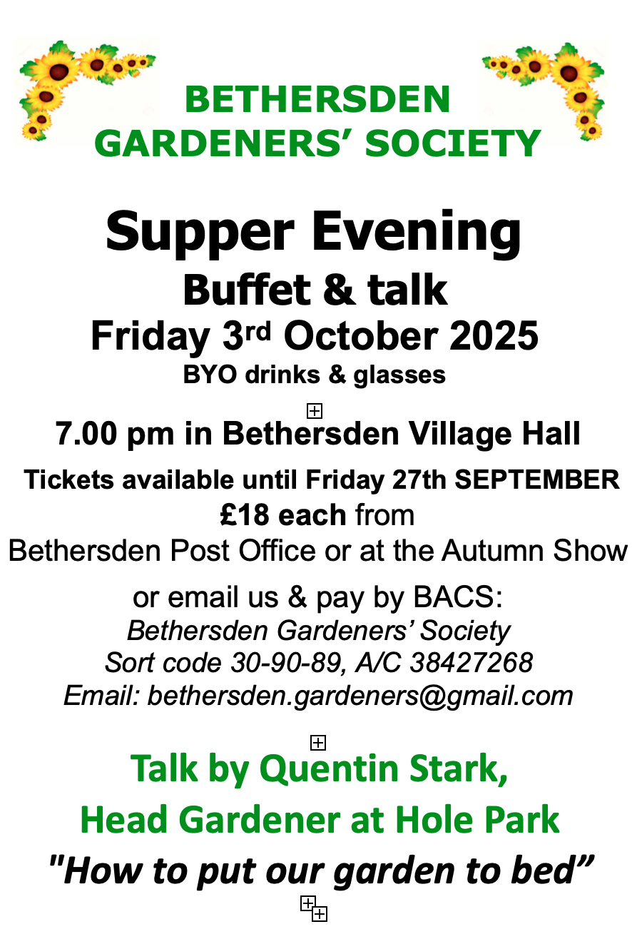BETHERSDEN GARDENERS' SOCIETY Next Event(s)