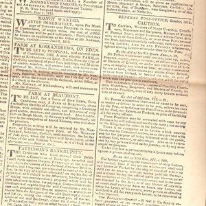 1815 Farm adverts in The Patriot