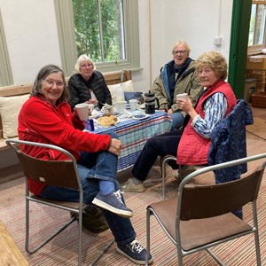 Some of the Tea and Chat group enjoying the new facilities
