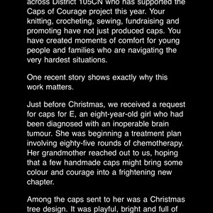 Crewe Lions Club Caps of courage