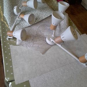 New aesthetic for this room - Soft Sage Green paint, William Morris wallpaper and John Lewis lights give a timeless beautiful update